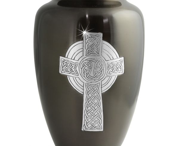 Timeless Celtic Cross Brass Urn