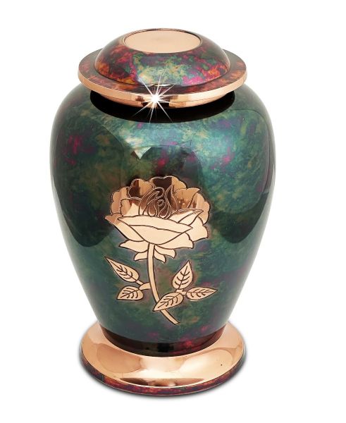 Gleaming Rose Brass Urn
